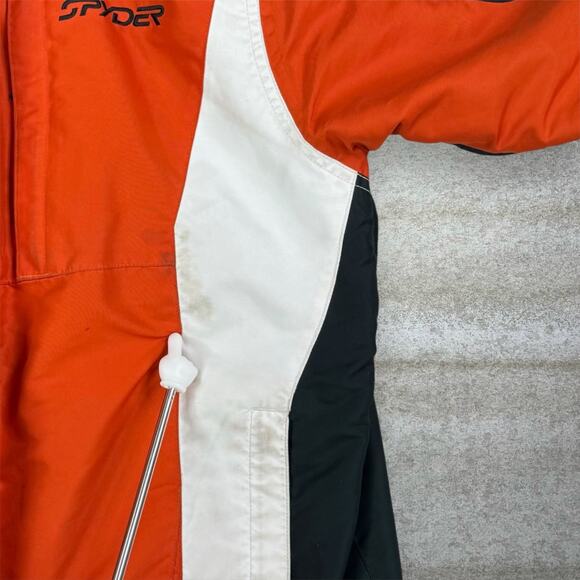 Vintage 90s Spyder Windbreaker Ski Jacket Mens XL Burnt Orange Black Full Zip - Picture 9 of 11
